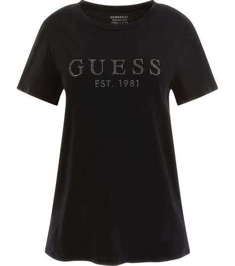 guess t shirt damen schwarz weiß|Weiße Guess Damen T.